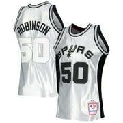 Men's Mitchell \u0026 Ness David Robinson Platinum San Antonio Spurs 1998/99 Hardwood Classics 75th Anniversary Swingman